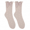 Chaussettes hautes blonde, dentelle et noeud NUDE