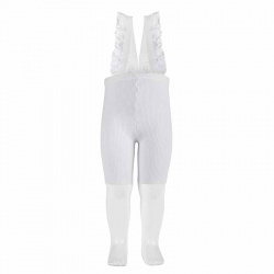 Baby cycling leggings with elastic suspenders WHITE