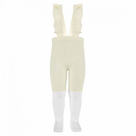 Baby cycling leggings with elastic suspenders BEIGE