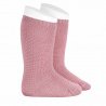 Chaussettes hautes point mousse PALE ROSE