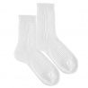 Ceremony tactel short socks with side pattern WHITE