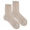 Ceremony tactel short socks with side pattern LINEN
