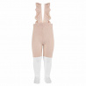 Baby cycling leggings with elastic suspenders NUDE