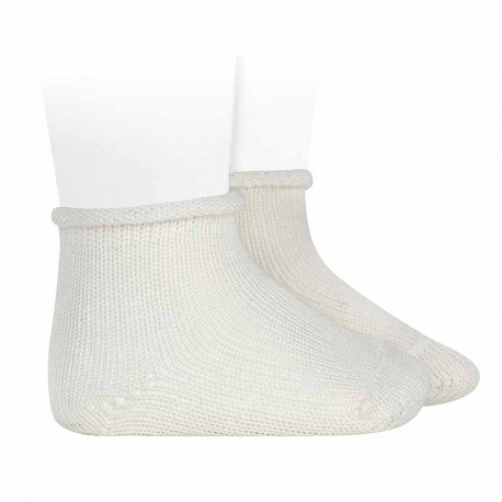 Perle baby socks with rolled cuff CREAM
