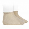 Perle baby socks with rolled cuff LINEN