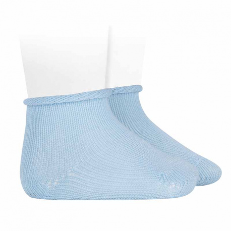 Perle baby socks with rolled cuff BABY BLUE