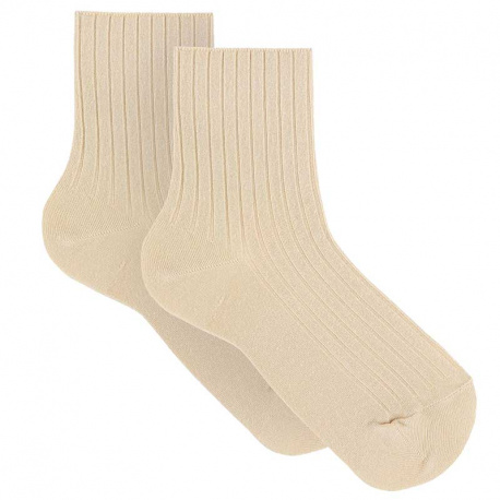 Modal loose fitting socks with rib for women LINEN