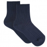 Modal loose fitting socks with rib for women NAVY BLUE