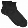 Modal loose fitting ankle socks with rolled cuff BLACK