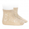 Calze in cotone perle con traforato geometrico LINO