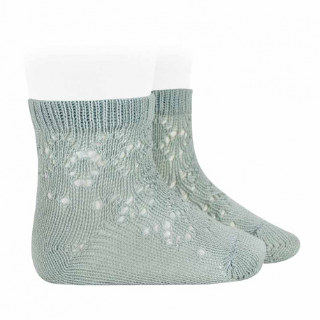 Chaussettes en coton perle avec ajouré géométrique BRUME