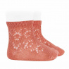 Chaussettes en coton perle avec ajouré géométrique PIVOINE