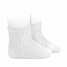 Openwork extrafine perle short socks WHITE