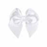 Hair clip with small satin bow WHITE