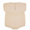 Garter stitch romper with ribbed waist and cord LINEN