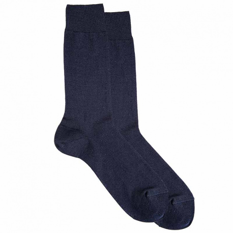 Loose fitting cotton socks for men NAVY BLUE