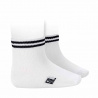 Socquettes sport bordure à rayures BLANC/NAUTIQUE