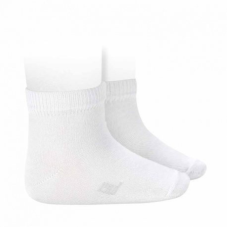 Ankle sport socks with stripes WHITE
