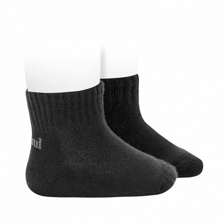 Calcetines tobilleros sport con rizo enla soleta NEGRO