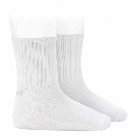 Chaussettes sport avec semelle en tissuéponge BLANC