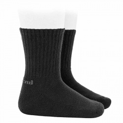 Terry sole sport socks BLACK