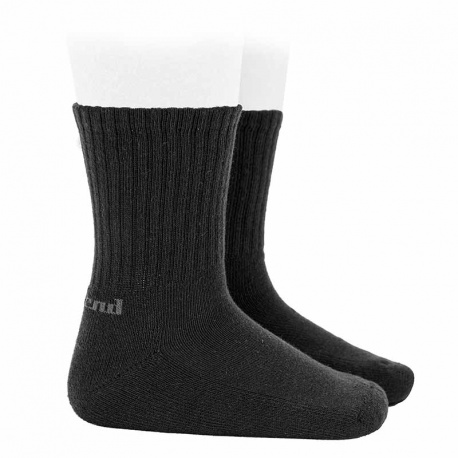 Chaussettes sport avec semelle en tissuéponge NOIRE