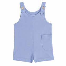 Baby sleeveless short dungarees with button PORCELAIN