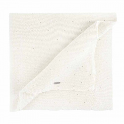 Links stitch openwork shawl CREAM