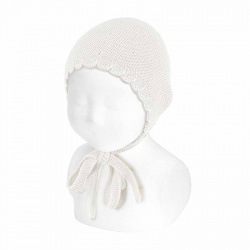 Links stitch openwork bonnet CREAM