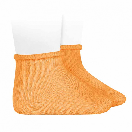 Chaussettes perle bebè avec bordure roulé PECHE