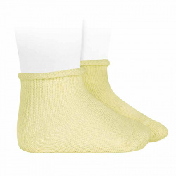 Chaussettes perle bebè avec bordure roulé BEURRE