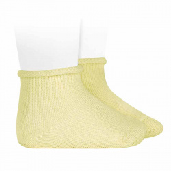 Perle baby socks with rolled cuff BUTTER