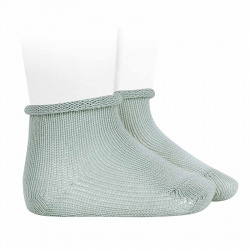 Perle baby socks with rolled cuff SEA MIST