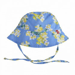 Blue & yellow baby sun hat, ecowave/upf50 PORCELAIN