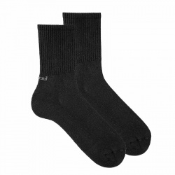 Men terry sole sport socks BLACK