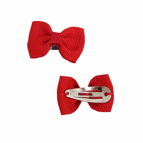 Baby hair clip with ottoman bow (pack 2units) RED