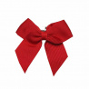 Hair clip with small grosgrain bow (6cm) RED