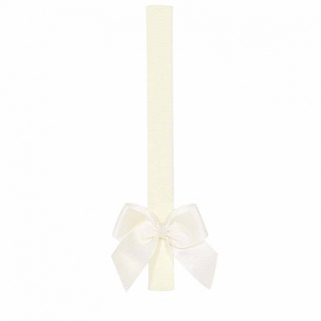 Baby headband with small grosgrain bow BEIGE