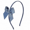 Tthin headband with grosgrain bow FRENCH BLUE