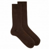 Loose fitting socks in elastic cotton for men BROWN