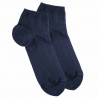 Men elastic cotton ankle socks NAVY BLUE
