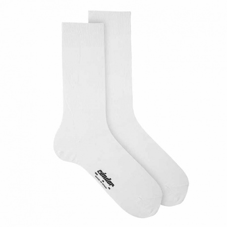 Modal spring loose fitting socks for men WHITE