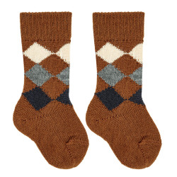 Merino wool-blend diamond...