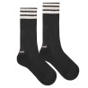 Calcetines sport puño americano, 3 listas y rizo NEGRO