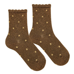 Star bright short socks BROWN