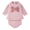 Velvet bow set (sweater + culotte) PALE PINK