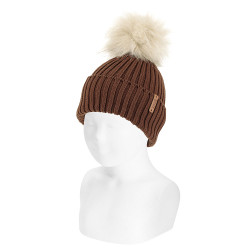 Fold-over ribbed knit hat...