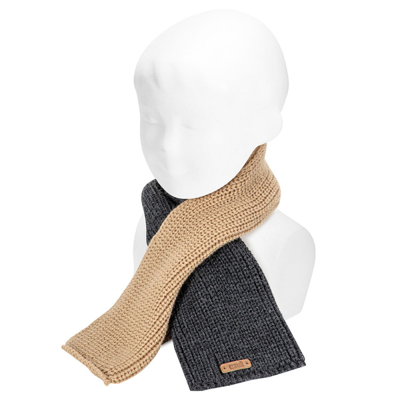 écharpe point anglais bicolore avec oillets ANTHRACITE