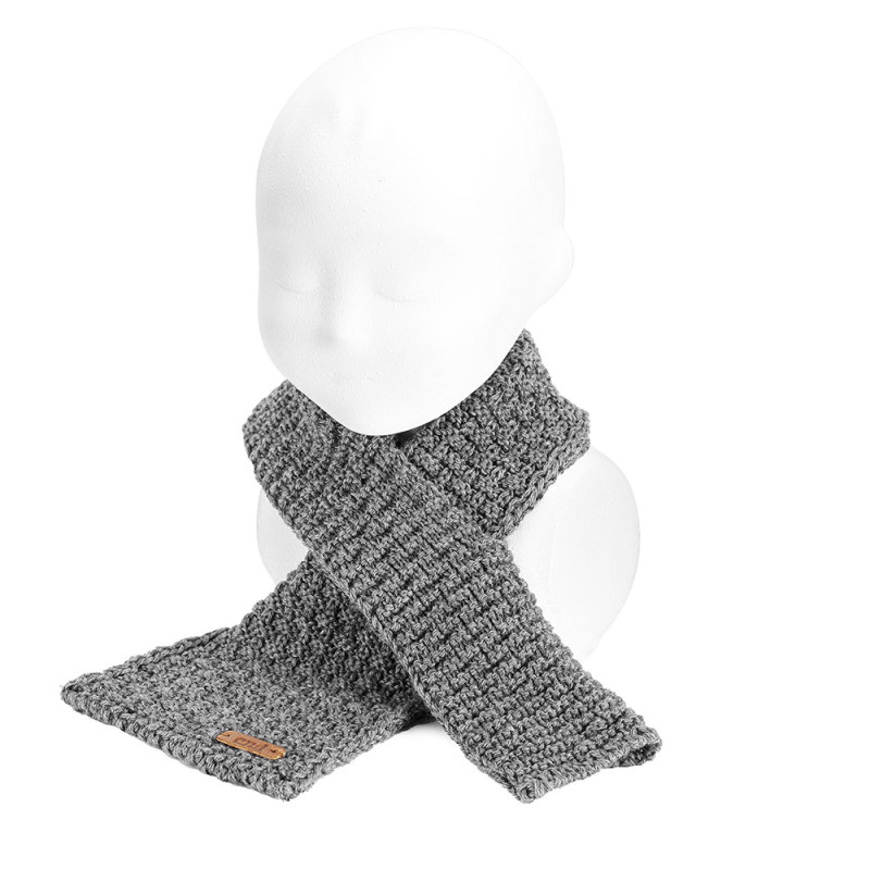 Sciarpa da neonato incrociata in mismo merino GRIGIO CHIARO