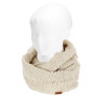 Bulky infinity snood scarf with relief border LINEN